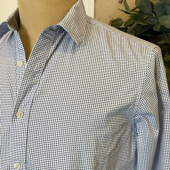 Michael Kors Blue White Button Down Shirt M - Picture 2 of 9